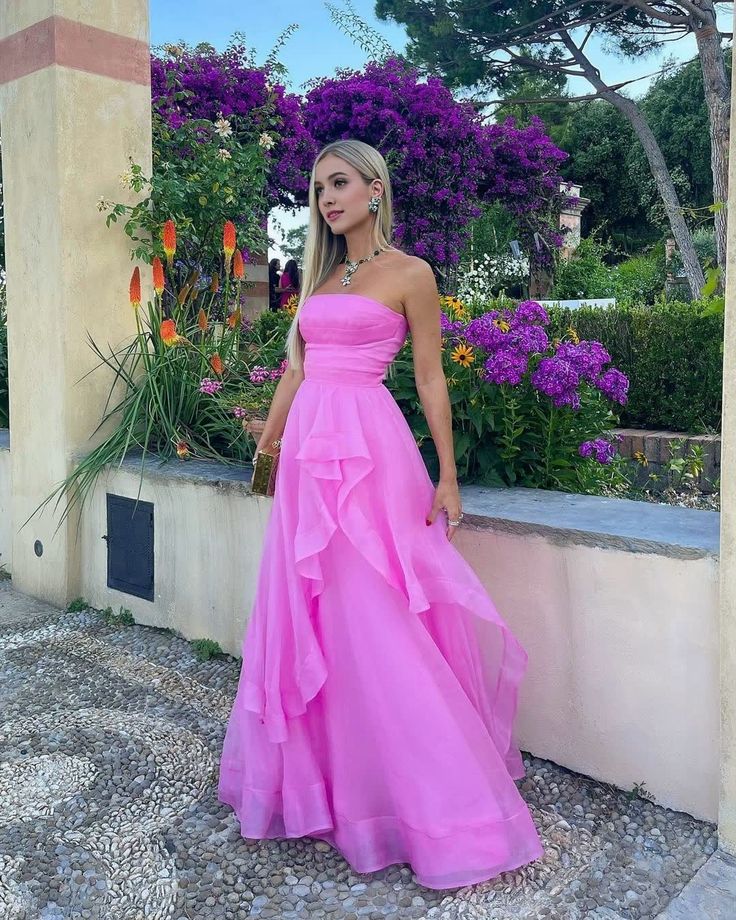 simple pink prom dress,modest evening dresses - Fashionpara