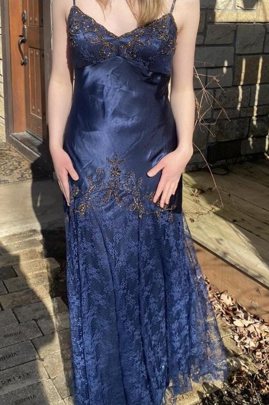 Vintage purple dress with flower accents Formal Evening Dress - Fashionpara