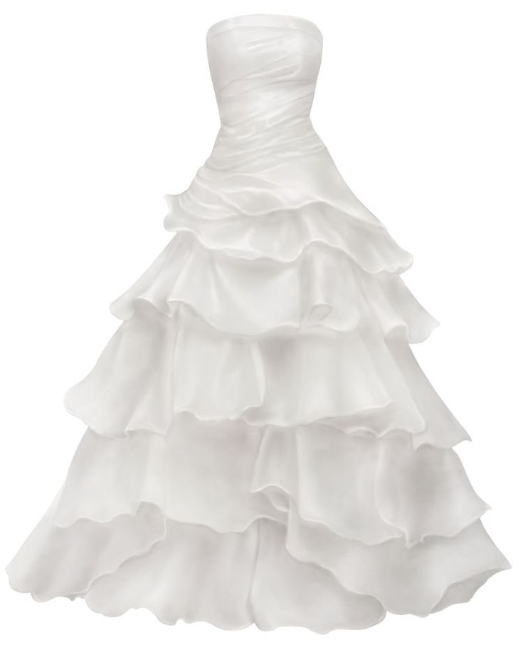 Strapless A Line Ruffle Long Prom Dress Layered Wedding Dress