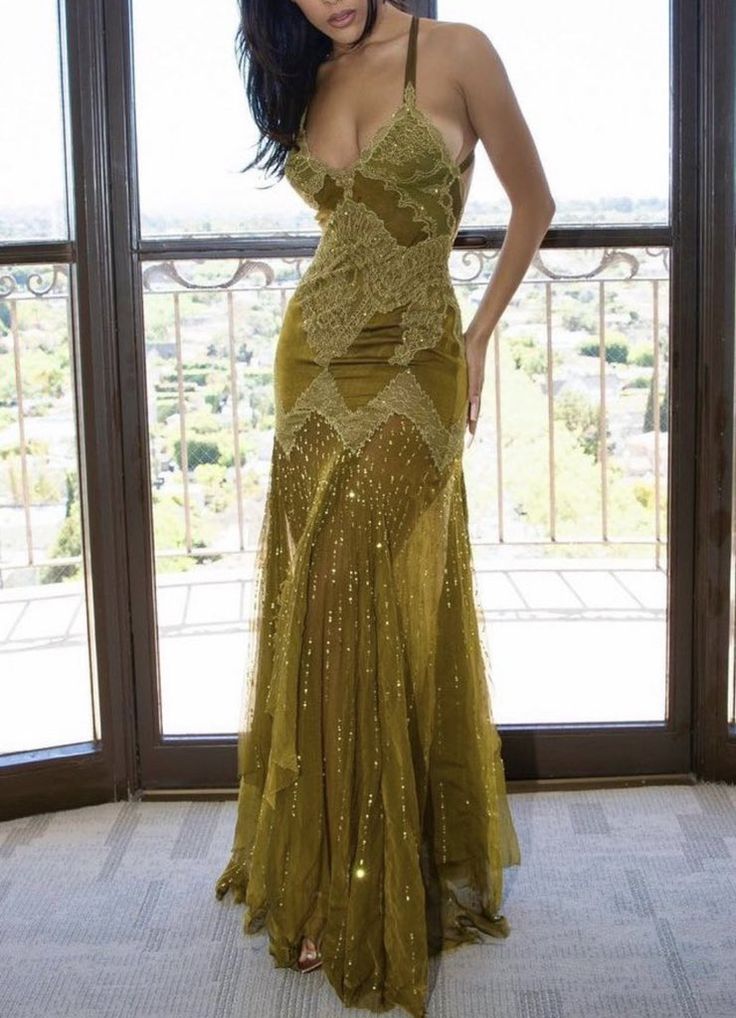 Elegant Green Straps Sleeveless Mermaid Prom Dresses - Fashionpara