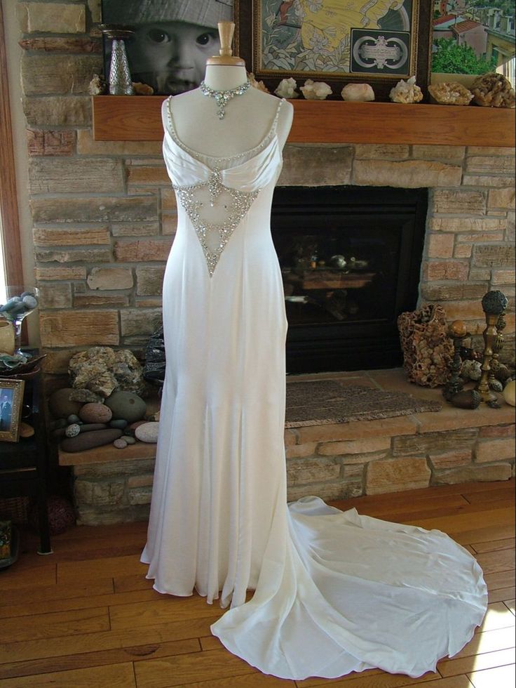 Vintage White Mermaid Prom Dress Wedding Dress