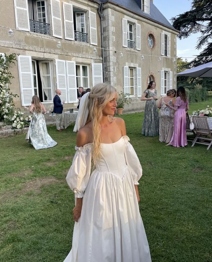 Elegant A Line Off Shoulder Long Wedding Dresses