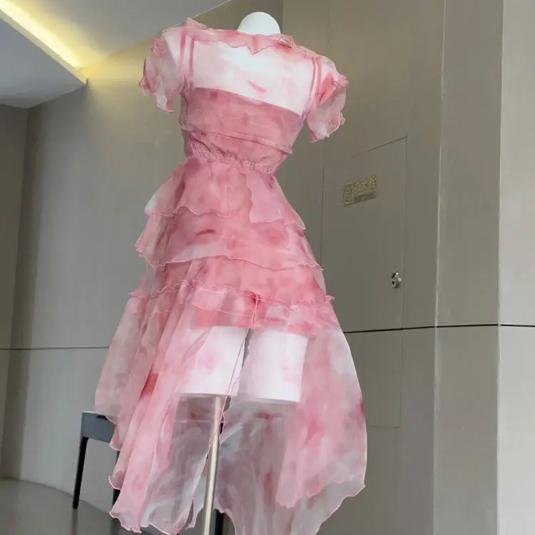 Cute a line Pink Tulle Homecoming Dress Party Dress - Fashionpara