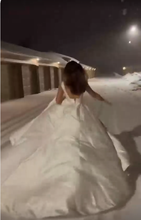 A Line Long Satin Wedding Dress Square Neck Bridal Gown