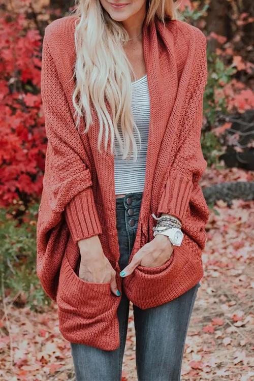 Florcoo Batwing Sleeve Sweater Cardigan for Effortless Style