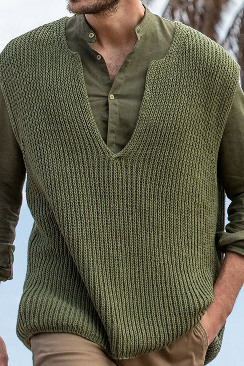 Men's Solid Colour Jumper Vest - Fashionpara