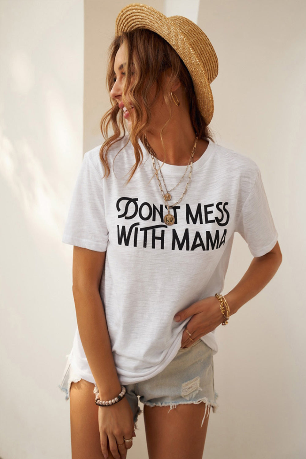 Letter Print Interesting T-Shirt