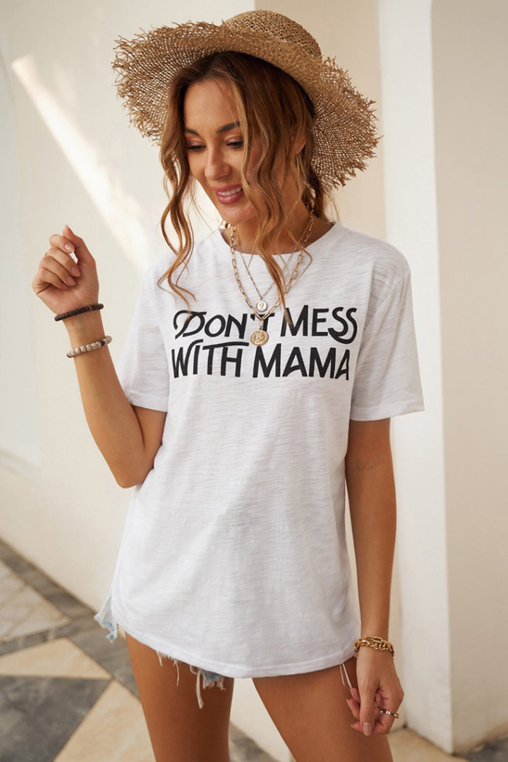 Letter Print Interesting T-Shirt