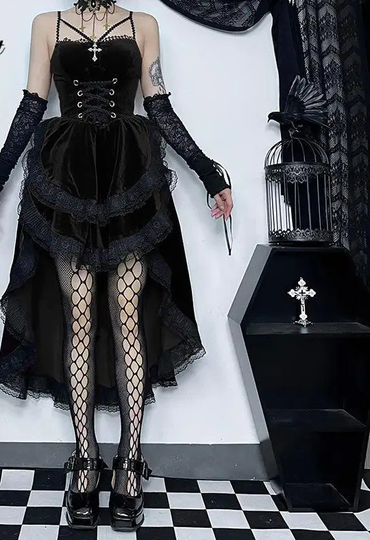 Tall Short Sway Lace Shirred Midi Dress