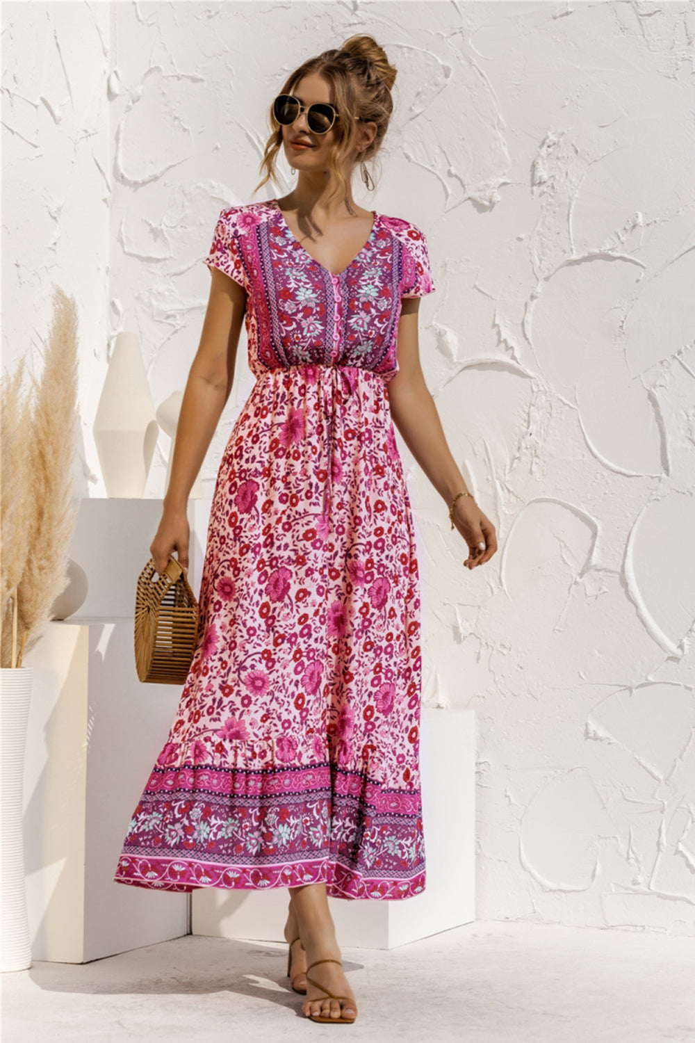 Floral Patchwork Long Dress - Fashionpara