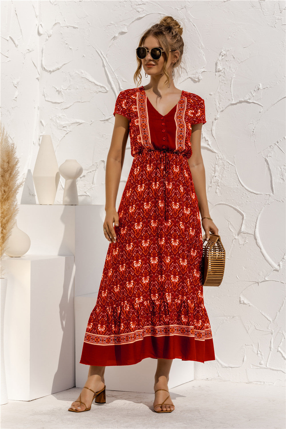 Floral Patchwork Long Dress