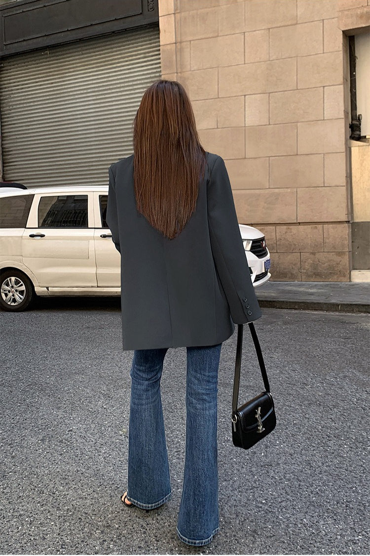 Black Slouchy Retro Style Blazer 10