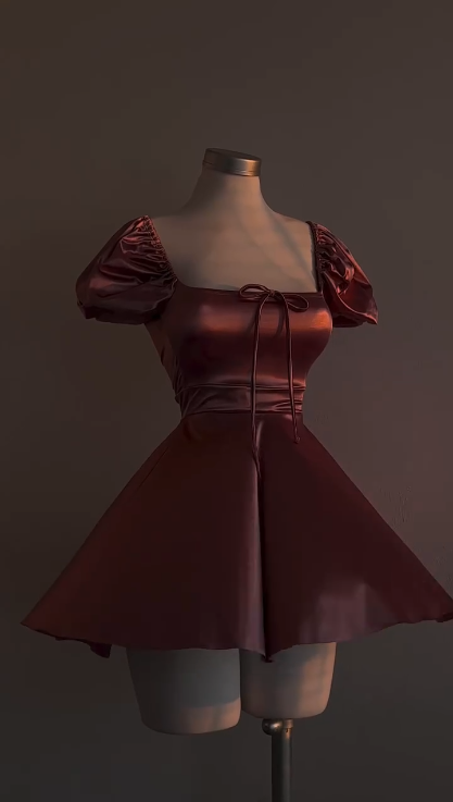 A Line Dusty Pink Simple Short Prom Dress Birthday Party Dress Homecoming Dress - Fashionpara