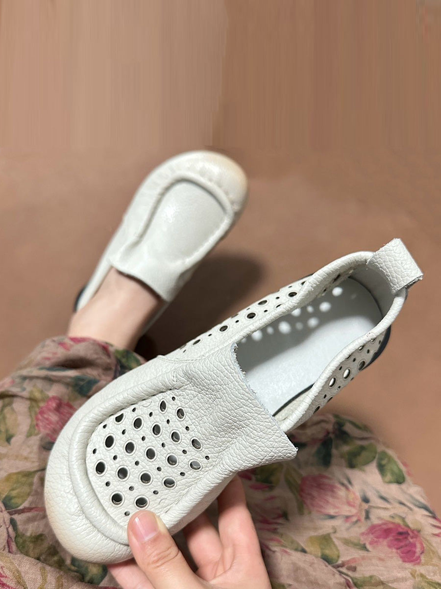 Retro Soft Genuine Leather Low Heel Shoes