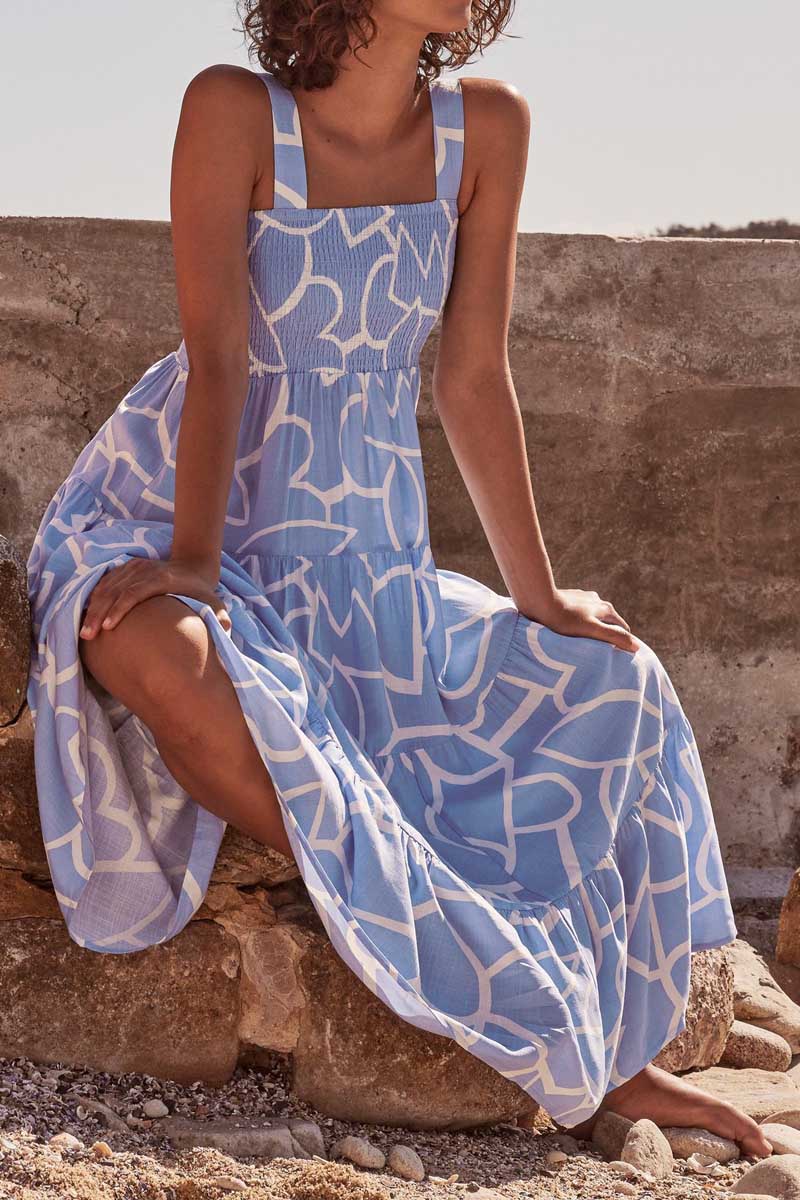 Women’s Print Casual Sleeveless Beach Dress Fashionpara