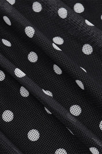 Polka Dot Sweetheart Ruched Mesh Bodycon Maxi Dress 5