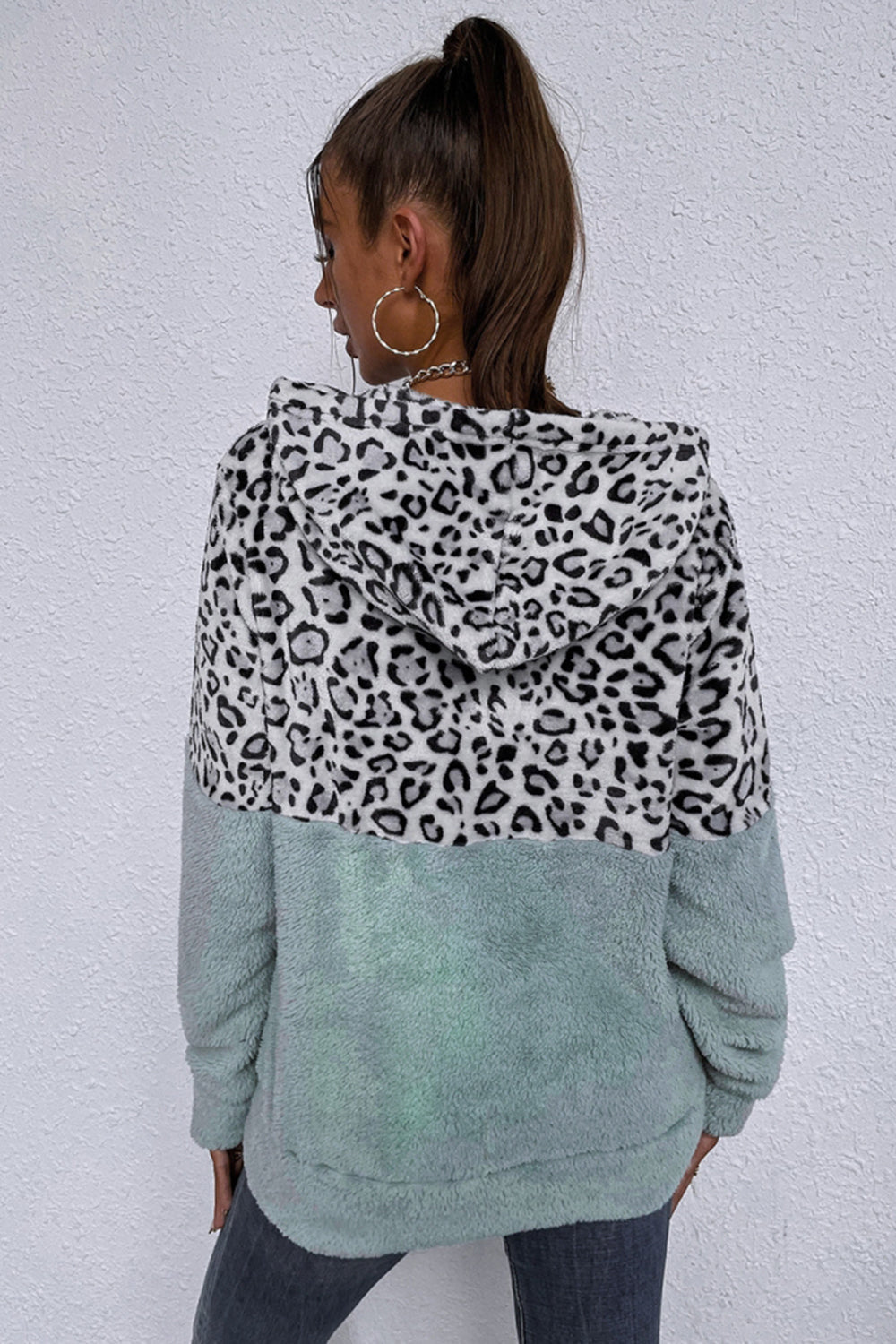 RadyRin Leopard Print Hooded Sweater for Stylish Comfort