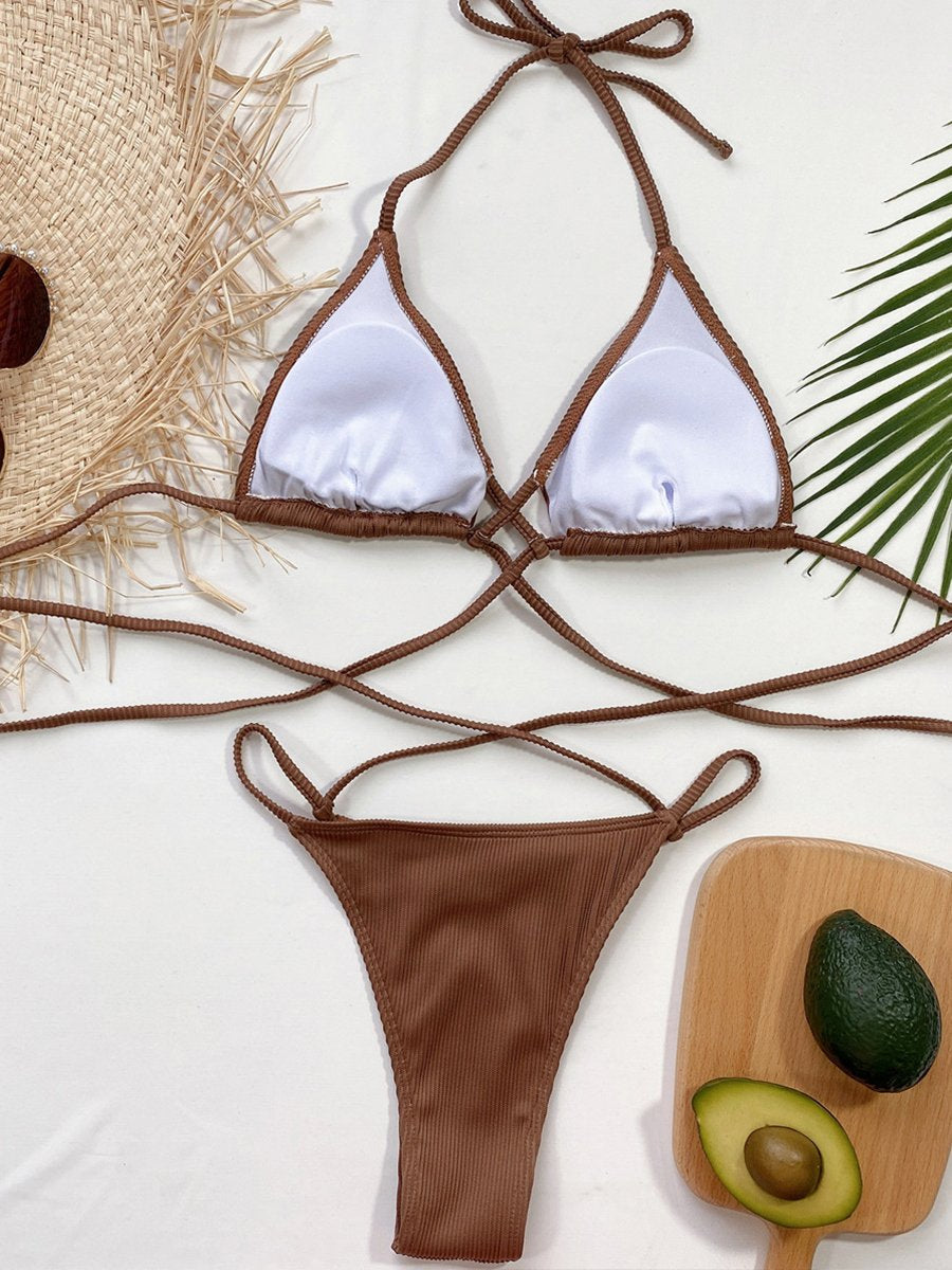 Solid Bandage Sexy Bikini - Fashionpara