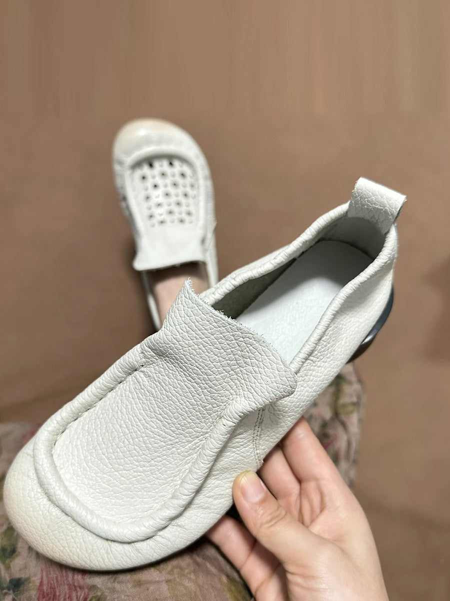 Retro Soft Genuine Leather Low Heel Shoes