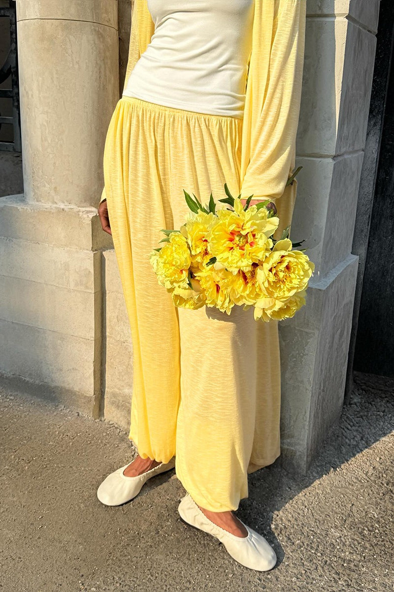 Elegant Two-Piece Lantern Pants Set with Long Cardigan