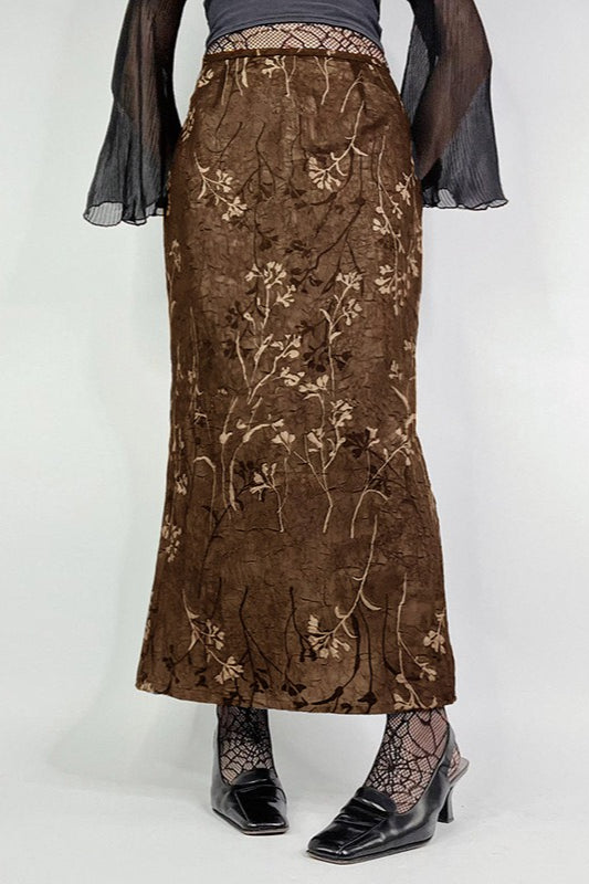 Vintage Knit Printed Pencil Skirt