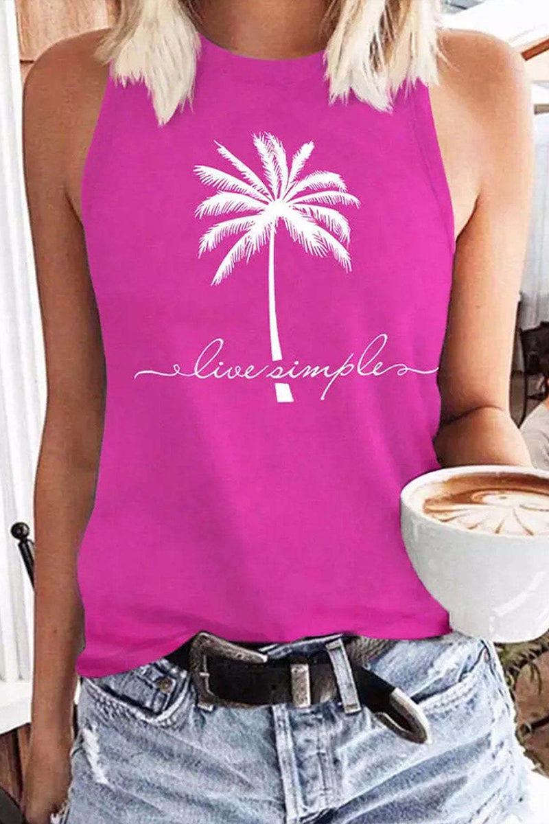 Coconut Print Casual Tank Top Fashionpara