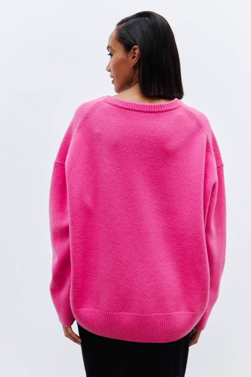 V Neck Pullover Knit Sweater