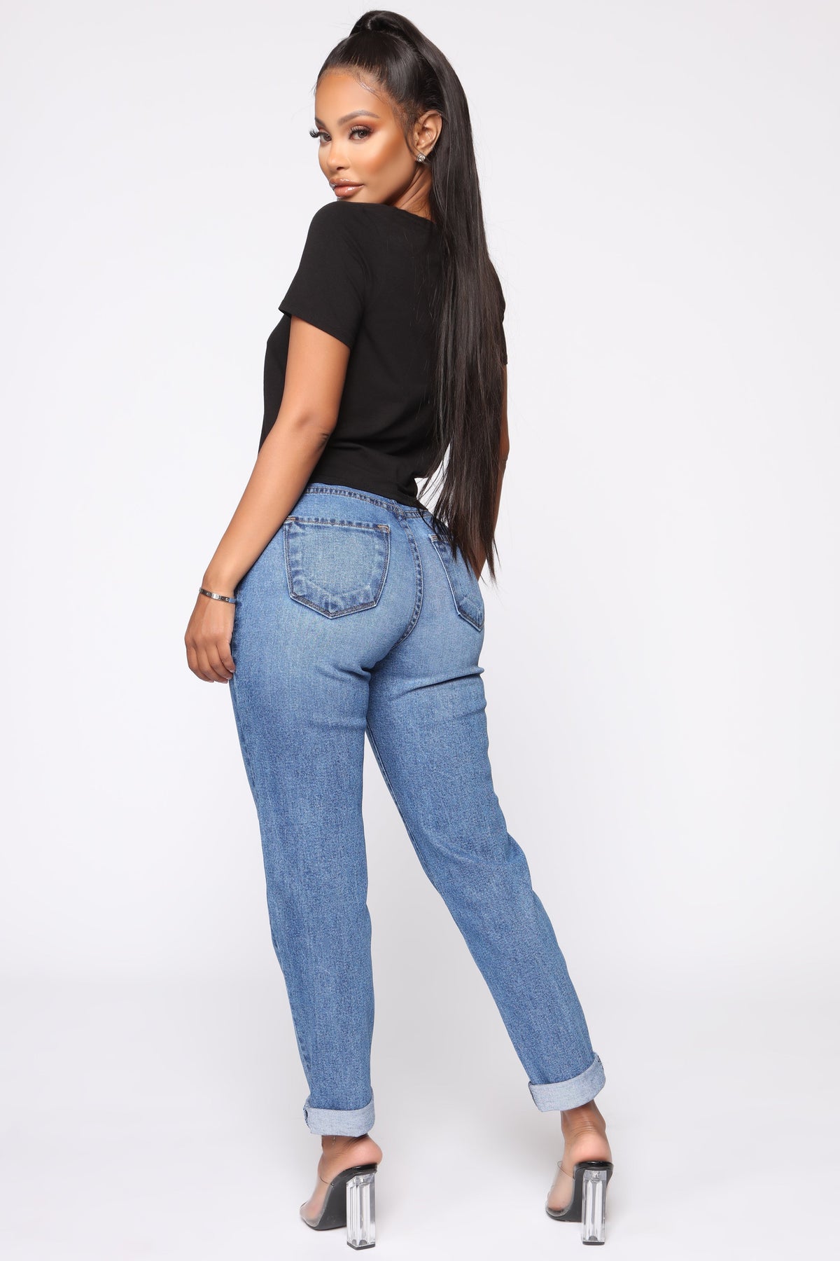 KittenAlarm - Affair Of The Heart Mom Jeans - Medium Blue Wash