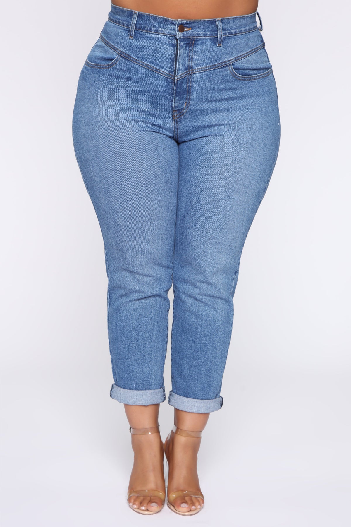 KittenAlarm - Affair Of The Heart Mom Jeans - Medium Blue Wash