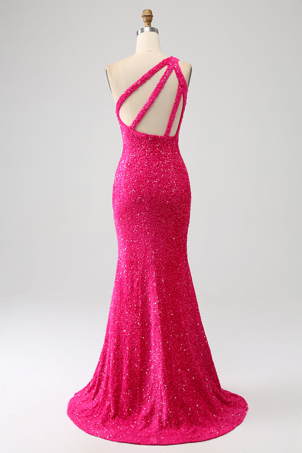 Sparkly Mermaid One Shoulder Sequins Prom Dress with Slit