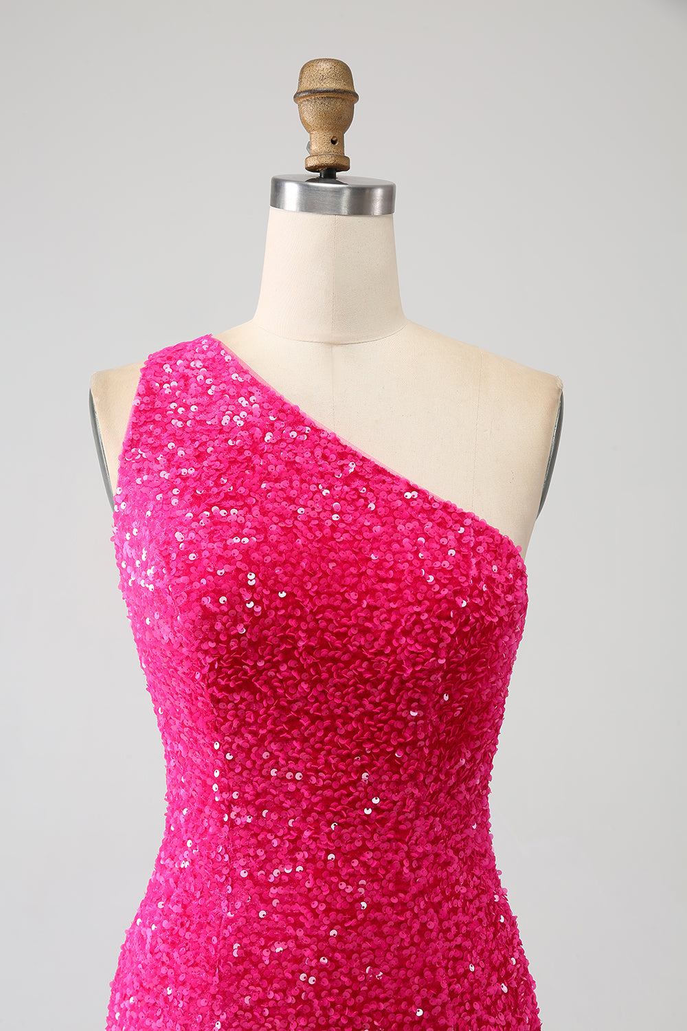 Sparkly Mermaid One Shoulder Sequins Prom Dress with Slit