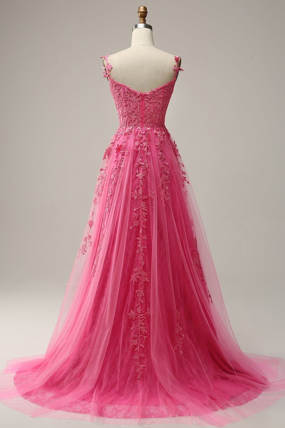A Line Spaghetti Straps Navy Prom Dress with Appliques