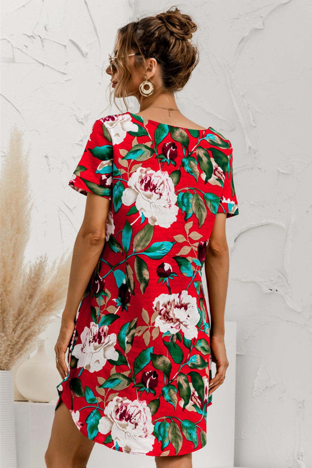 Round Neck Flower Print Dress