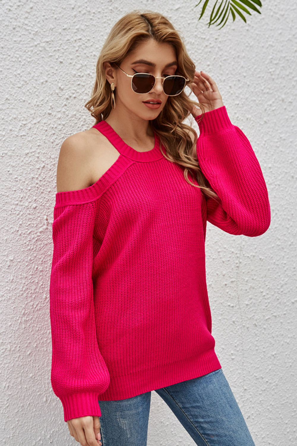 Chic Off-Shoulder Knitted Sweater for Effortless Style