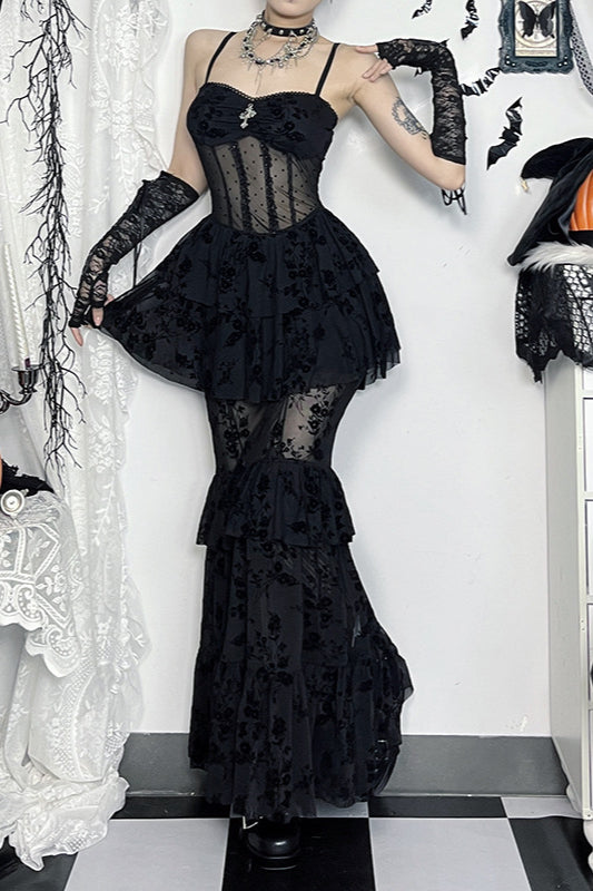 Halloween Dark Mesh Gothic Dress
