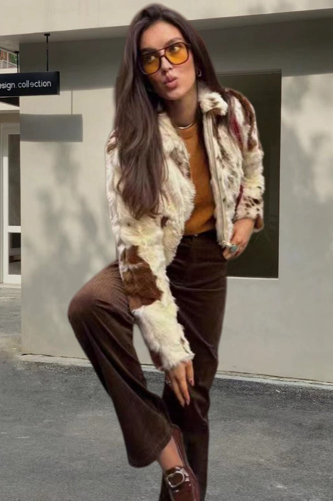 Elegant Zip-Up Fleece Short Coat for Cozy Comfort