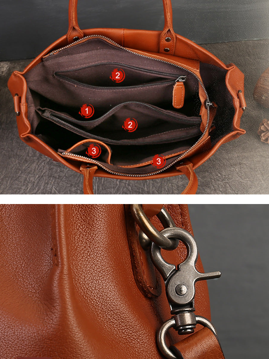 Leather Patchwork Laege Capacity Hand Bag Shoulder Bag