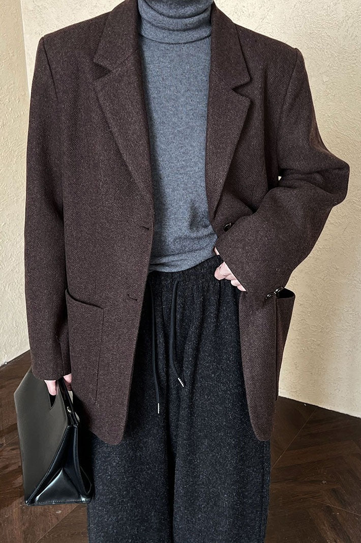 Wool Blend Relaxed Fit Blazer 20