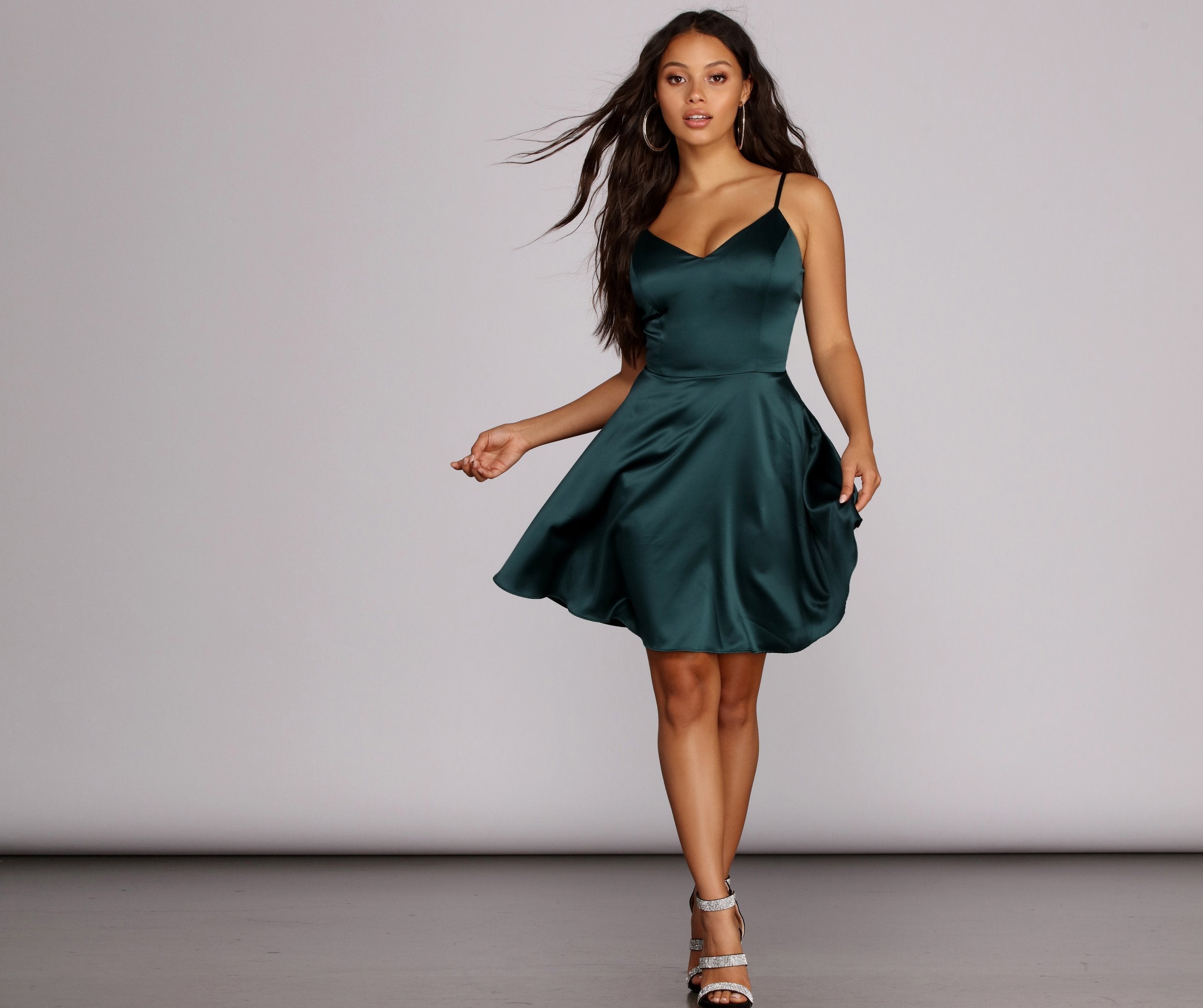 Emme Satin Party Dress - Fashionpara