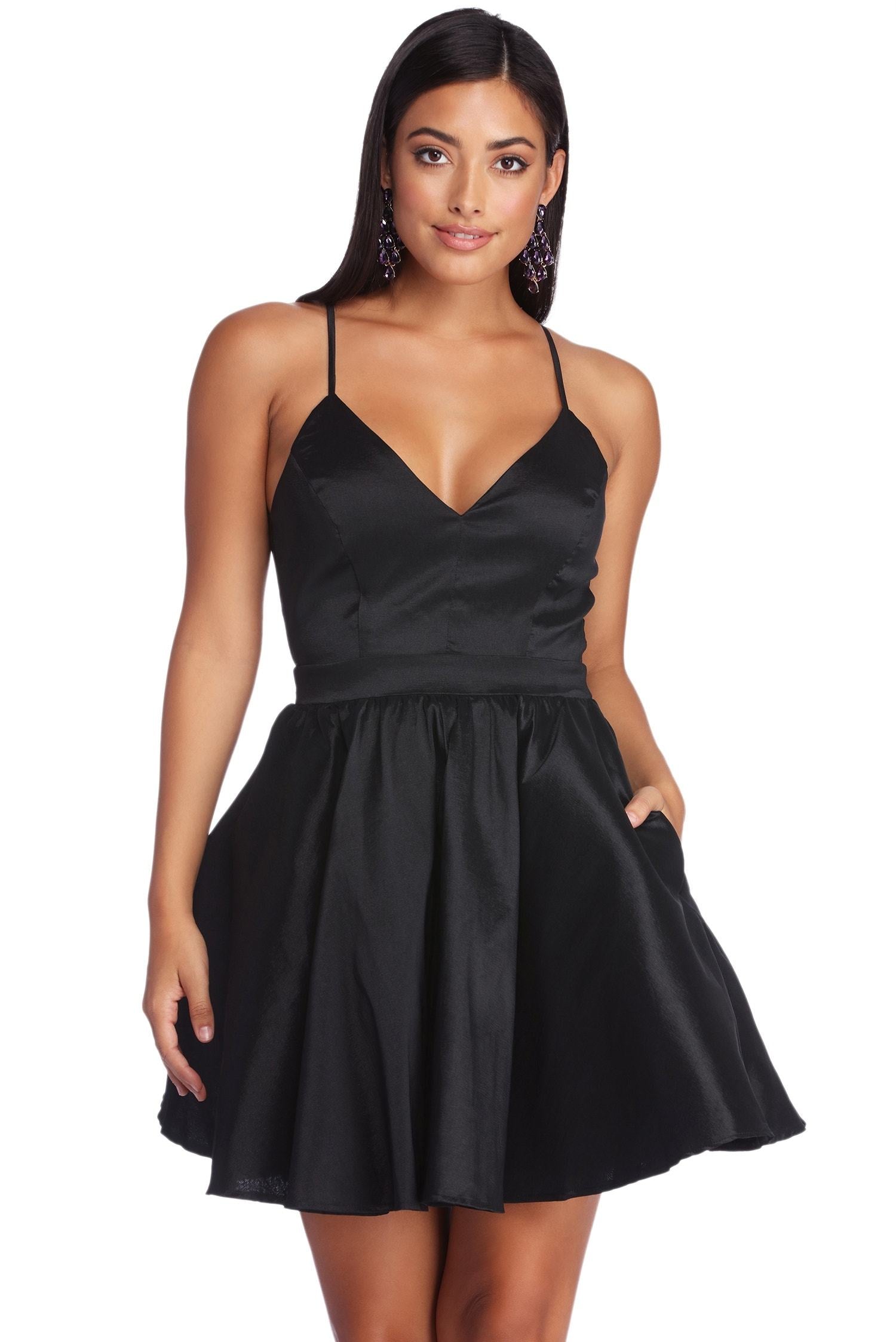 Cheyenne Taffeta Skater Dress - Fashionpara