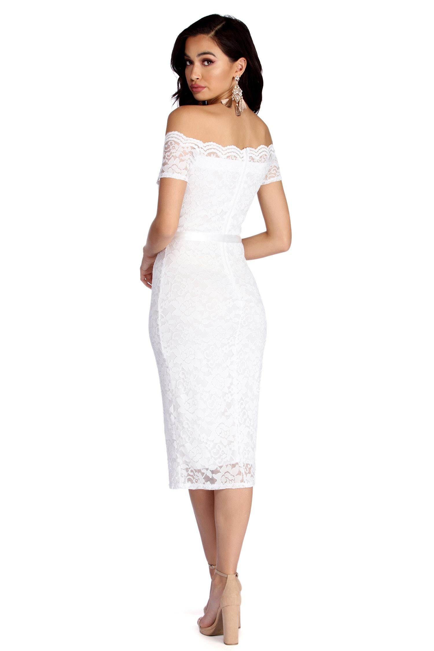 Faith Formal Midi Lace Dress - Fashionpara