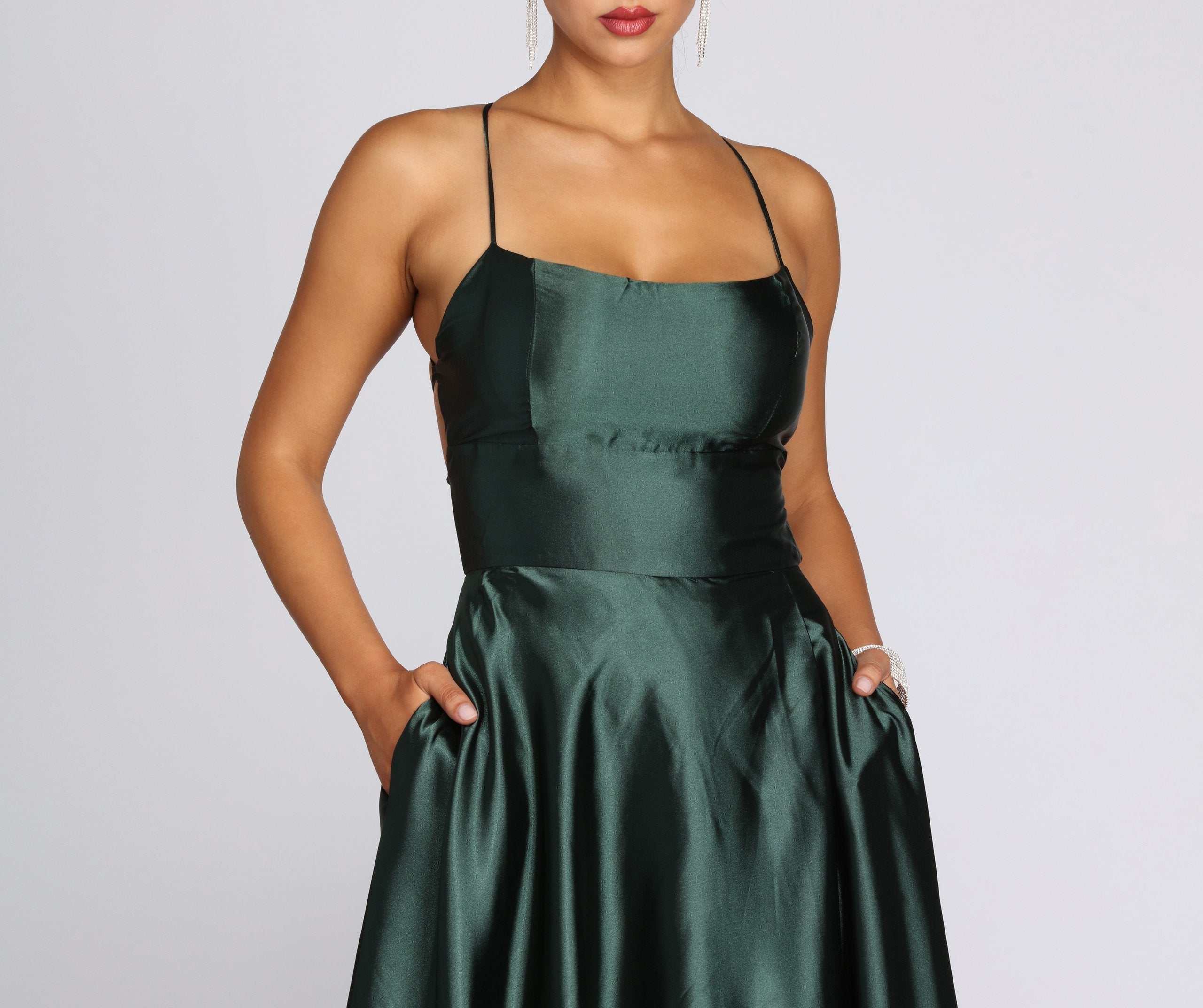 Anne Formal Lattice Satin Dress - Fashionpara