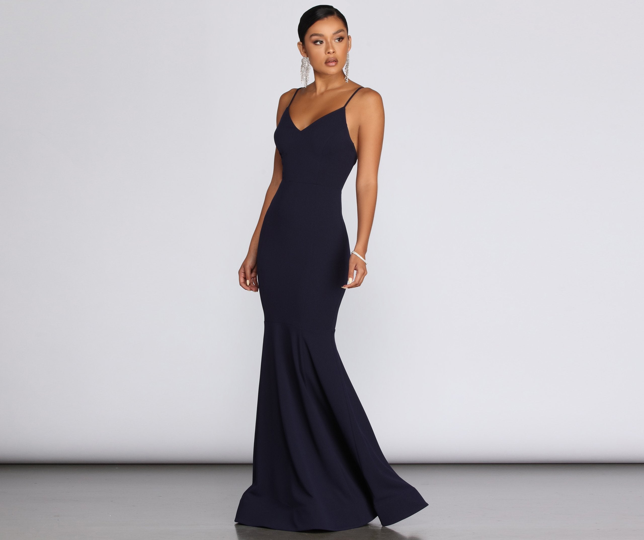 Raquel Cross-Back Mermaid Gown - Fashionpara