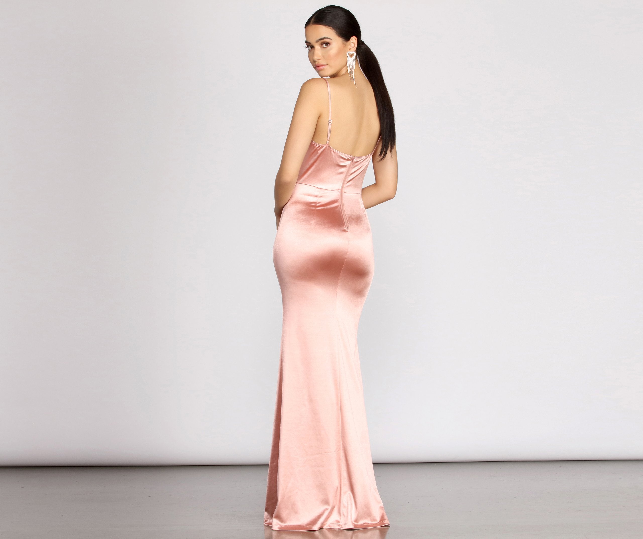 Nahla Formal Satin Mermaid Dress - Fashionpara
