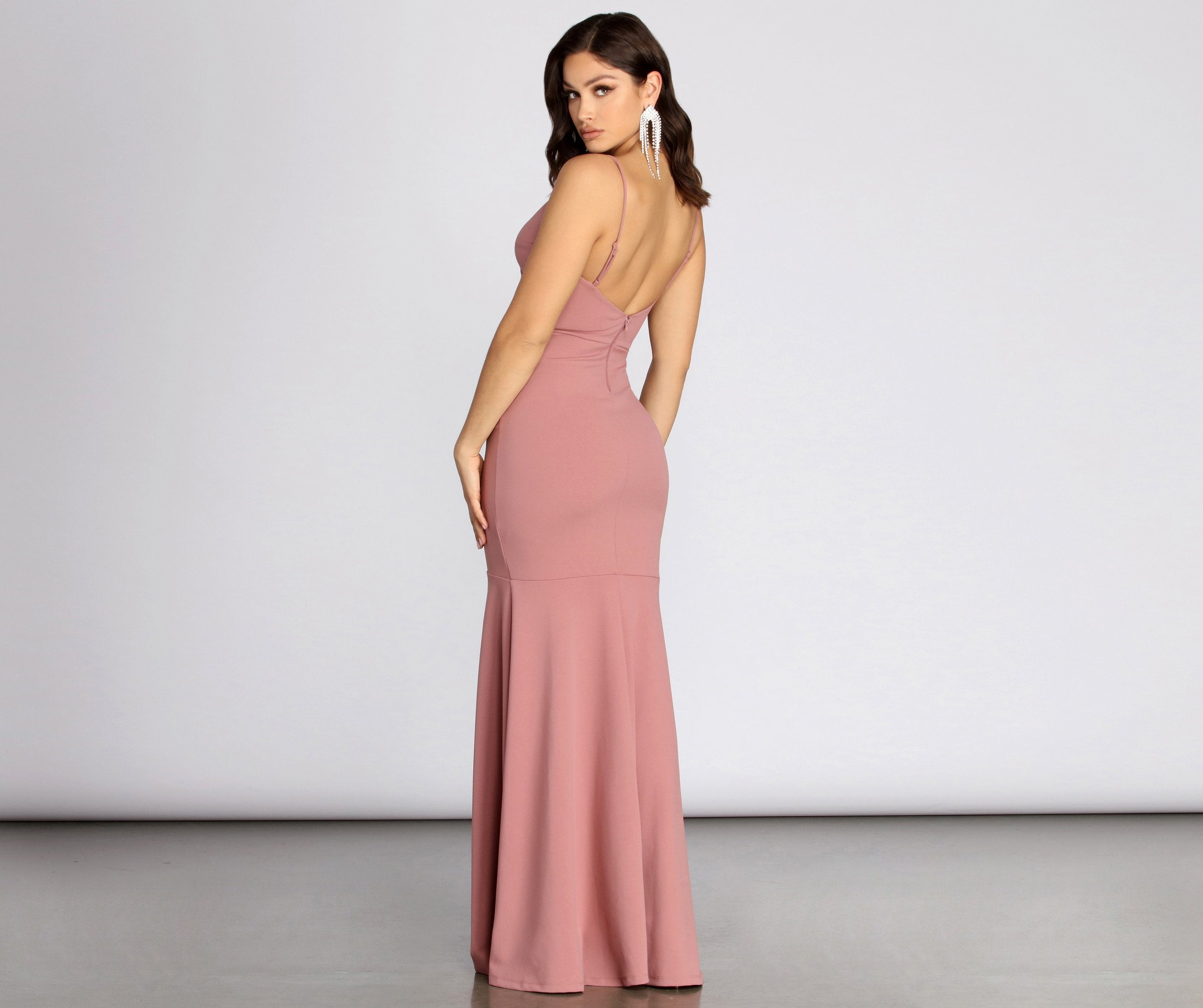 Alia Deep V Mermaid Dress - Fashionpara