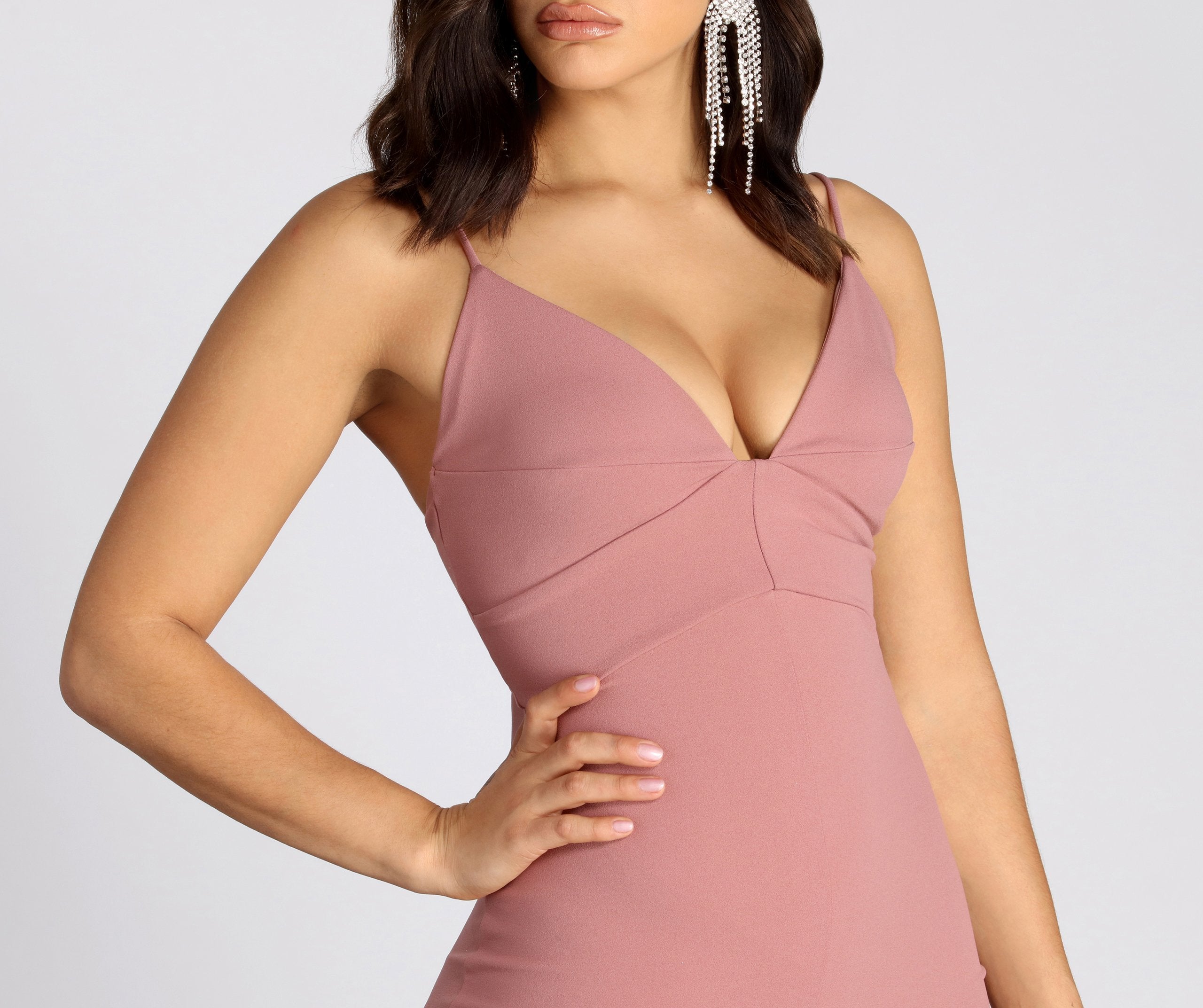 Alia Deep V Mermaid Dress - Fashionpara