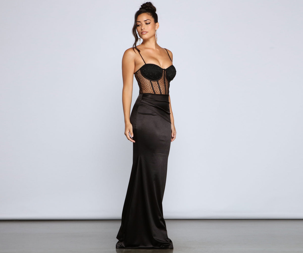 Satin Sweetheart Corset Bustier Mermaid Gown