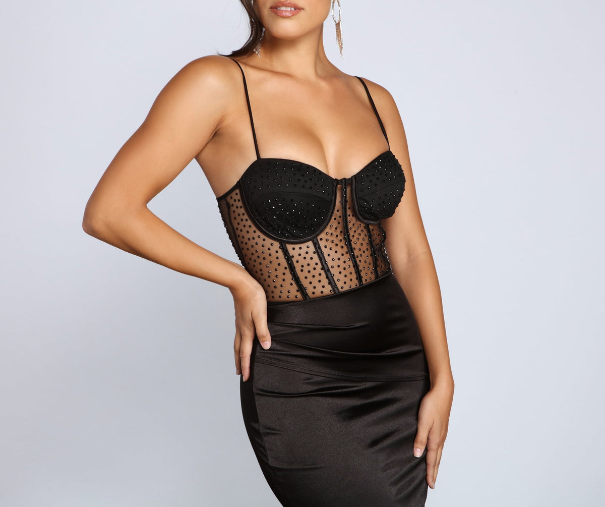 Satin Sweetheart Corset Bustier Mermaid Gown