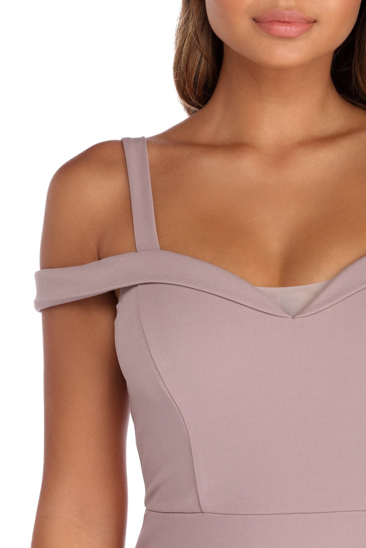 Off Shoulder Sweetheart Crepe Mermaid Maxi Gown - View 3