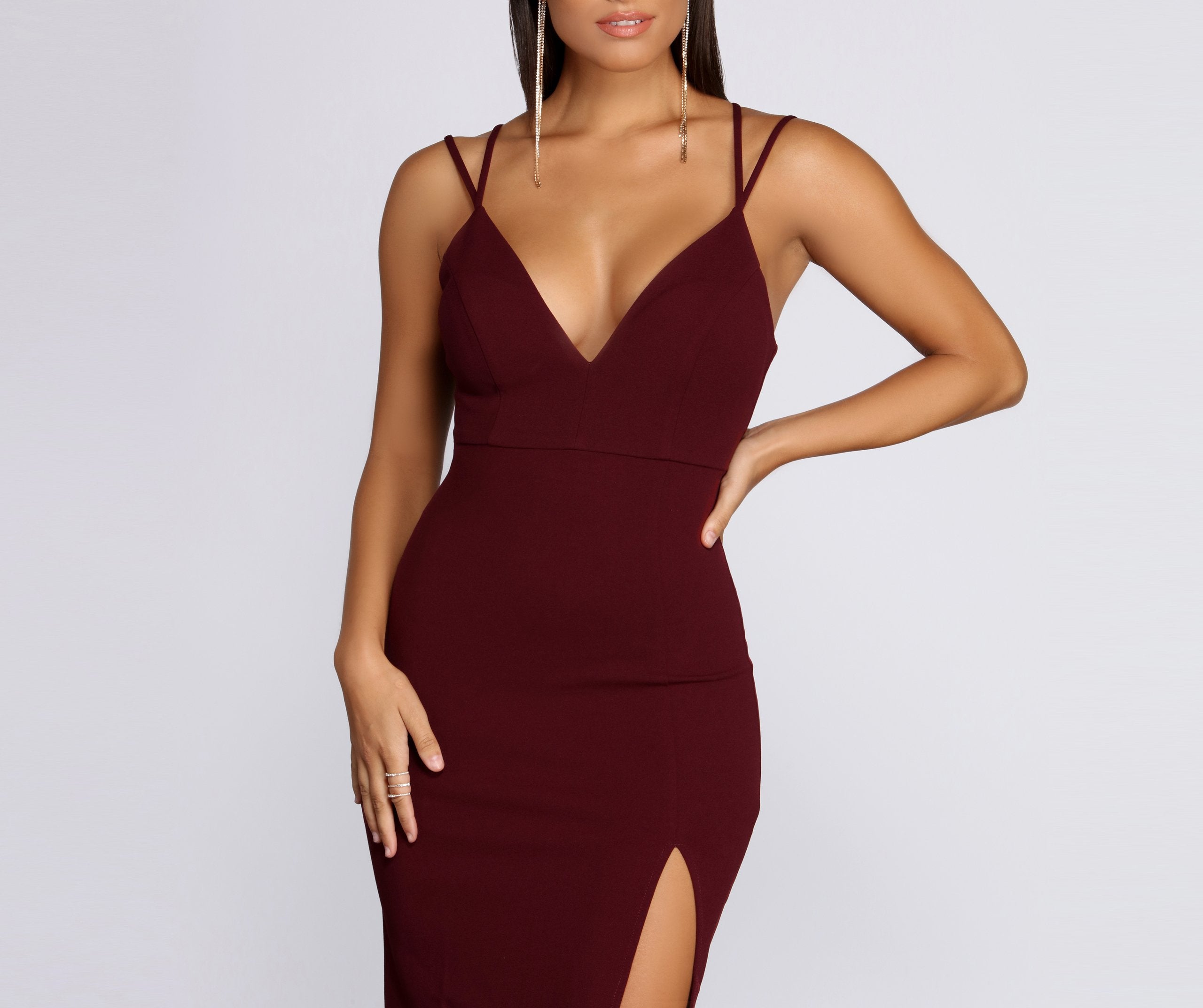 Bailey Strappy Formal Crepe Dress - Fashionpara